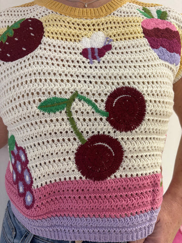 Top crochet exotique