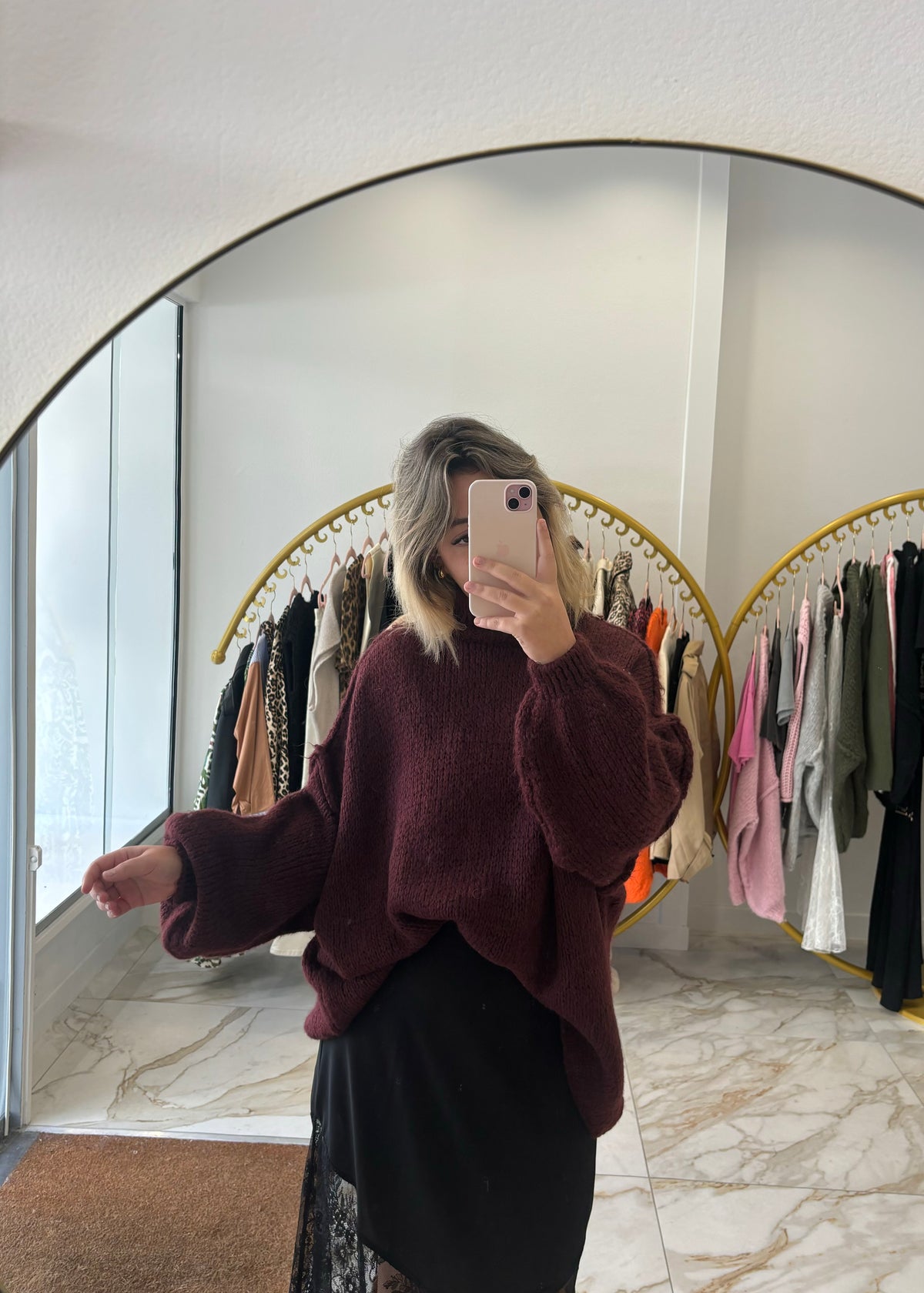 Pull Teddy bordeaux